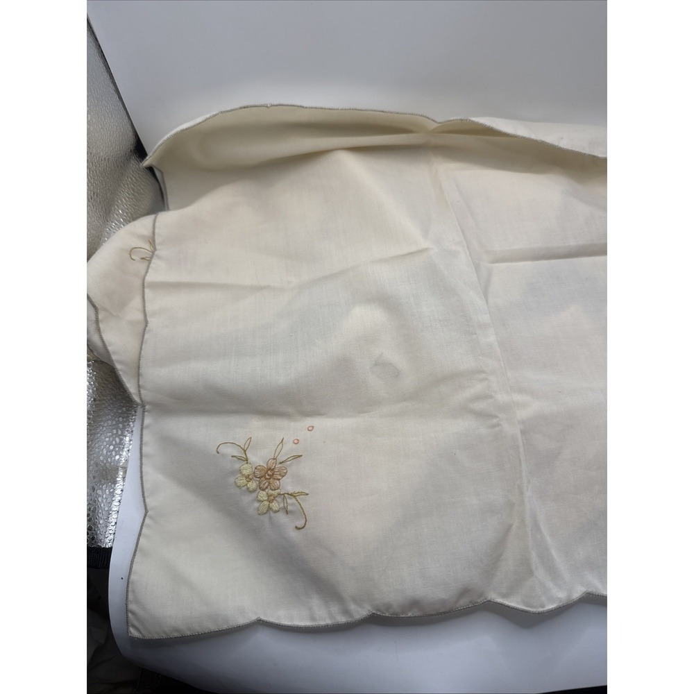 Vintage Set of 8 Embroidered Linen Napkins Table Linens Decor 15"x 15" MCM Beige - Picture 4 of 9